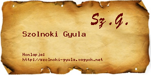 Szolnoki Gyula névjegykártya