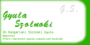 gyula szolnoki business card